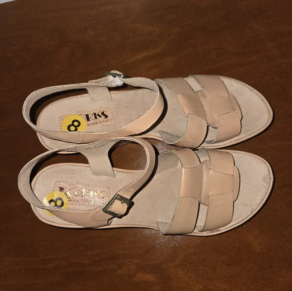 Women's Leather Wedge Heel Korks Sandals - Picture 7 of 10